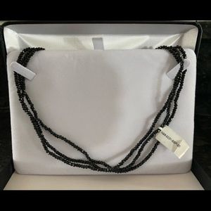 Black Spinel and Sterling Silver Layered Necklace